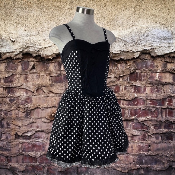 Living Dead Souls Dresses & Skirts - Living Dead Souls Pinup Rockabilly Polka Dot Mini Dress M